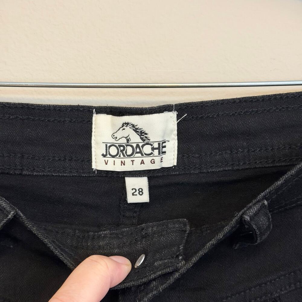 Jordache Vintage Denim Skirt Size 28 Black Casual Dark Wash - Picture 5 of 6